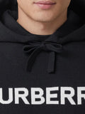 logo-intarsia drawstring hoodie