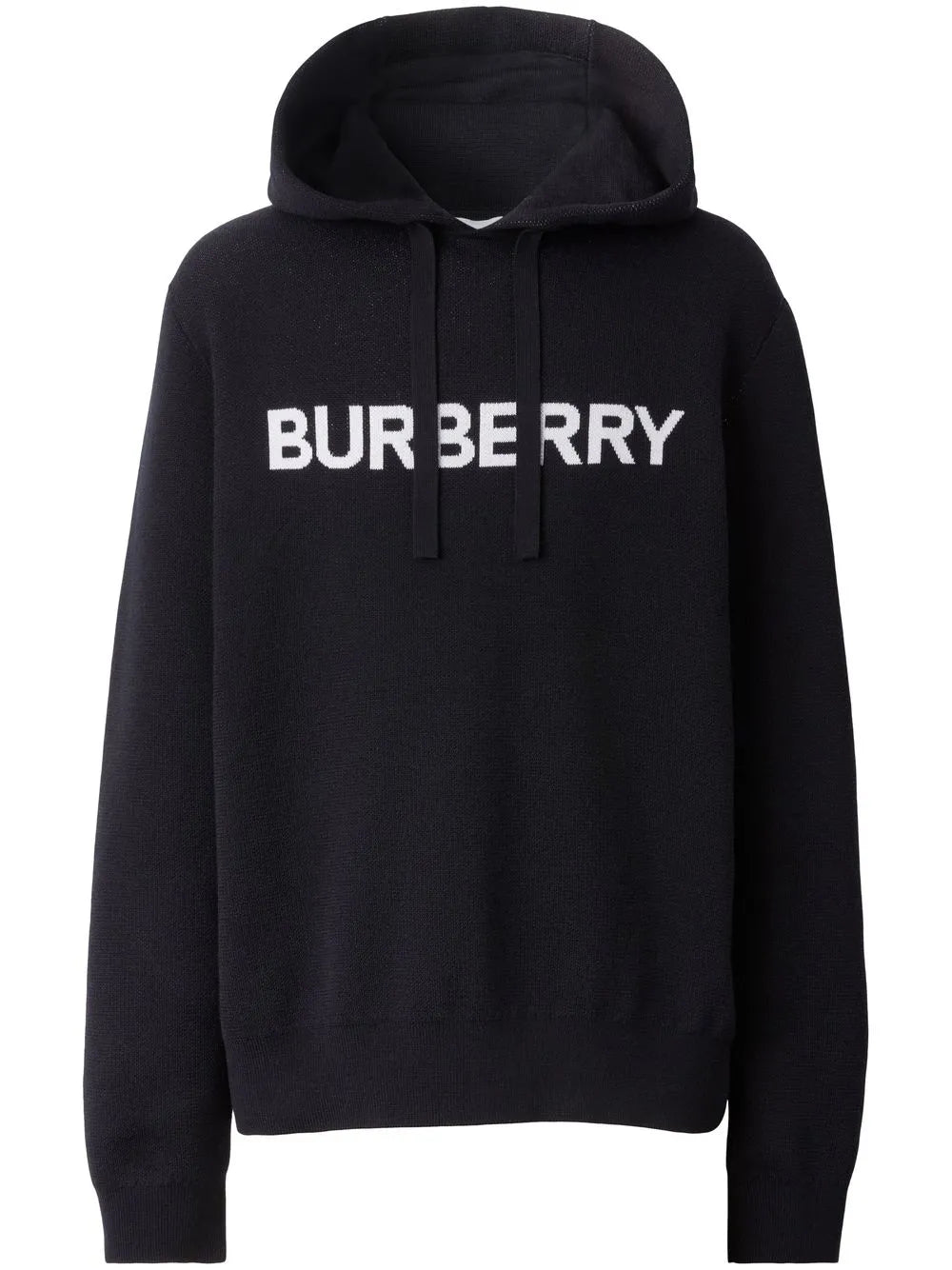 logo-intarsia drawstring hoodie